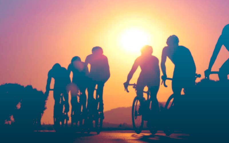 Motivación en grupo de ciclistas